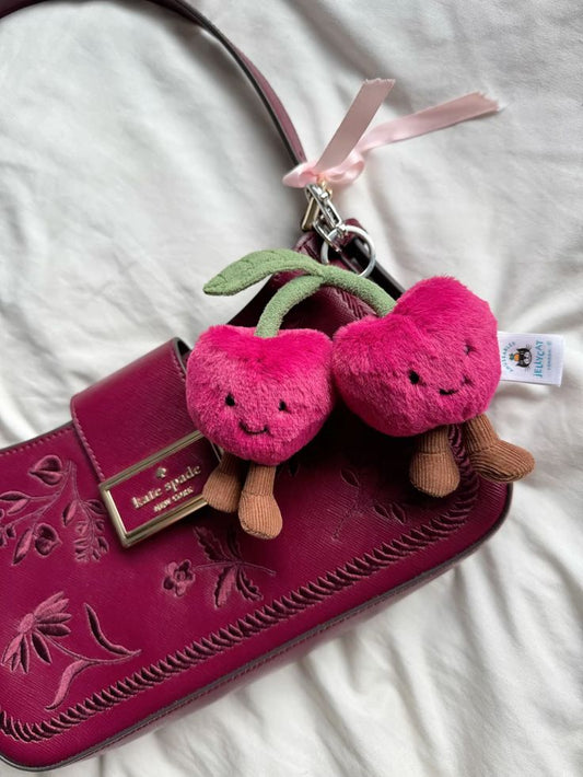 Mellow Double Cherry Plushie Keychain